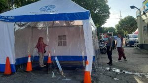 Polresta Mataram Pasang Bilik Disinfektan untuk Cegah Virus Corona