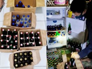 Razia tempat Hiburan Malam, Polsek Buer Sita Puluhan Botol Miras