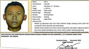 Ini sketsa wajah pelaku yang hendak perkosa siswi SMA di Sumbawa