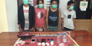 Lagi asyik nyabu, empat pria di Sape tak berkutik dikepung polisi