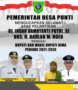 Ucapan Selamat atas Pelantikan Bupati dan Wakil Bupati Bima dari Kepala Desa Punti