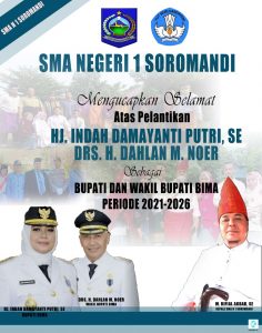 Ucapan Selamat atas Pelantikan Bupati dan Wakil Bupati Bima dari Kepala SMAN 1 Soromandi