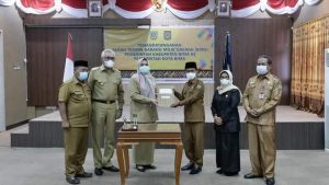 Wali Kota Bima dan Bupati Bima Tanda Tangani Serah Terima Barang Milik Daerah