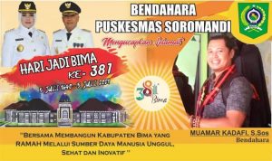 Ucapan Selamat Hari Jadi Bima Ke-381 dari Bendahara Puskesmas Soromandi