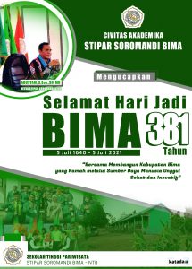 Ketua Lembaga Kampus STIPAR Soromandi Bima Mengucapkan Selamat Hari Jadi Bima Ke 381 Tahun
