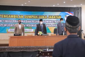 Lantik Pejabat, Sekda NTB: ASN Dituntut Bergerak Lincah, Efektif dan Produktif