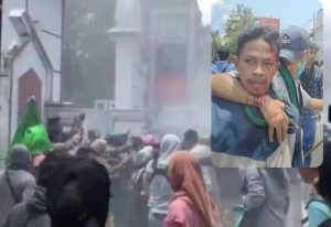 Demo Dua Tahun Jokowi-Ma’ruf di NTB Ricuh, Tiga Mahasiswa Terluka