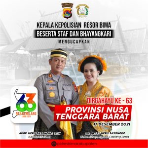 Ucapan HUT Provinsi NTB Oleh Kapolres dan Ketua Bhayangkari Cabang Bima