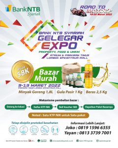 Bank NTB Syariah Gelar Bazar Murah Bertajuk Gelegar Expo Properti, Food dan UMKM