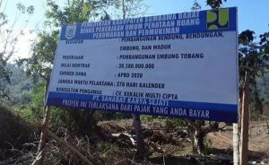 Tiga Proyek Dinas PUPRPP KSB Diduga Bermasalah, Termasuk Pembangunan Embung Tobang Rp30 Miliar