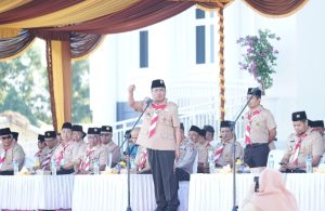 Kakanwil Kemenag NTB Kukuhkan Satuan Komunitas Pramuka Ikhlas Kemenag Lombok Utara