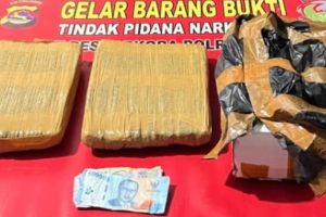 Polisi Bekuk Kurir Ganja 2,12 Kg di Dompu, Satu Orang Kabur