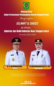 Keluarga Besar Bappeda Kabupaten Bima Mengucapkan Selamat dan Sukses atas Pelantikan Gubernur dan Wakil Gubernur NTB