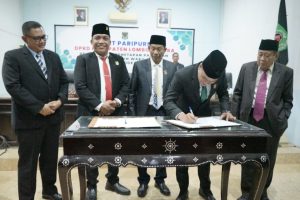 DPRD Lombok Utara Gelar Paripurna Penetapan Bupati dan Wakil Bupati Terpilih H Najmul Akhyar dan Kusmalahadi Syamsuri
