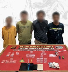 Polresta Mataram Tangkap Empat Pengedar Narkoba, Sita 10 Gram Sabu