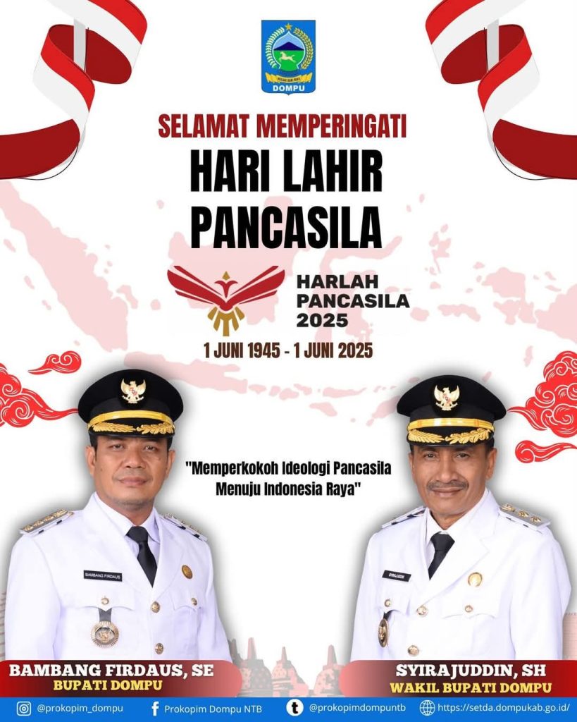 Bupati Dompu dan Wakil Sampaikan Selamat Hari Lahir Pancasila
