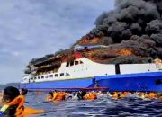 KM Barcelona 5 Terbakar di Perairan Talise, Penumpang Lompat ke Laut Selamatkan Diri