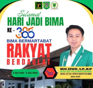 Wakil Ketua DPRD Bima, Muh. Erwin Sampaikan Selamat Hari Jadi Bima Ke-385