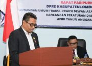 Wabup Kus Hadiri Paripurna Pandangan Umum Fraksi-Fraksi DPRD KLU Terhadap Raperda 2026