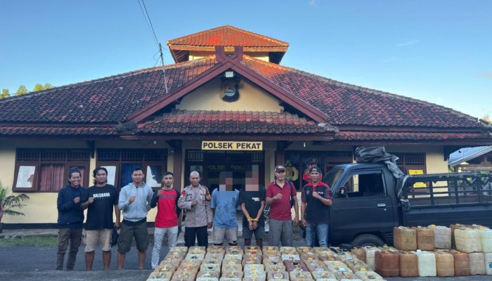 Gerak Cepat Opsnal Polsek Pekat Gagalkan Pencurian Mobil dan 1.420 Liter Pertalite