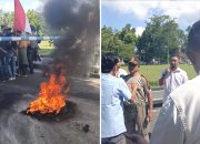 Demo di Kantor Gubernur NTB, Mahasiswa Soromandi Bakar Ban di Pintu Barat dan Mahasiswa Wera Terobos Pintu Timur