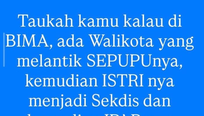 Lantik Istri, Sepupu dan Ipar, Wali Kota Bima Disentil Aktivis Sosial Melanie Subono