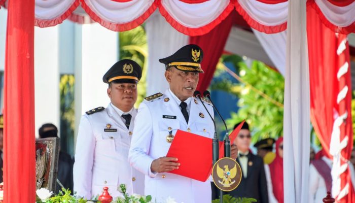 Bupati Ady Mahyudi Pimpin Upacara HUT ke-81 Kemerdekaan RI di Woha
