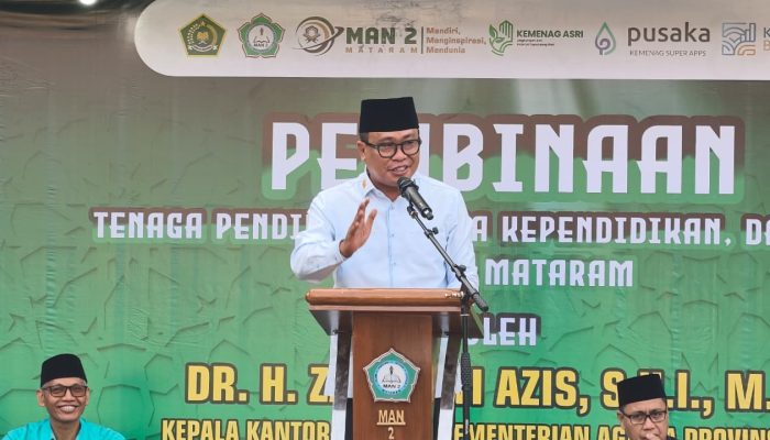 Kakanwil Kemenag NTB Gembleng Karakter Siswa MAN 2 Mataram Menuju Indonesia Emas 2045