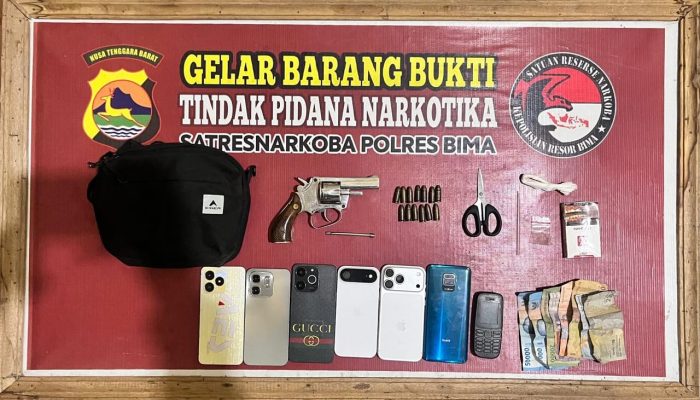 Polres Bima Amankan 7 Orang dalam Penggerebekan Narkoba, Sita Senjata Api Rakitan